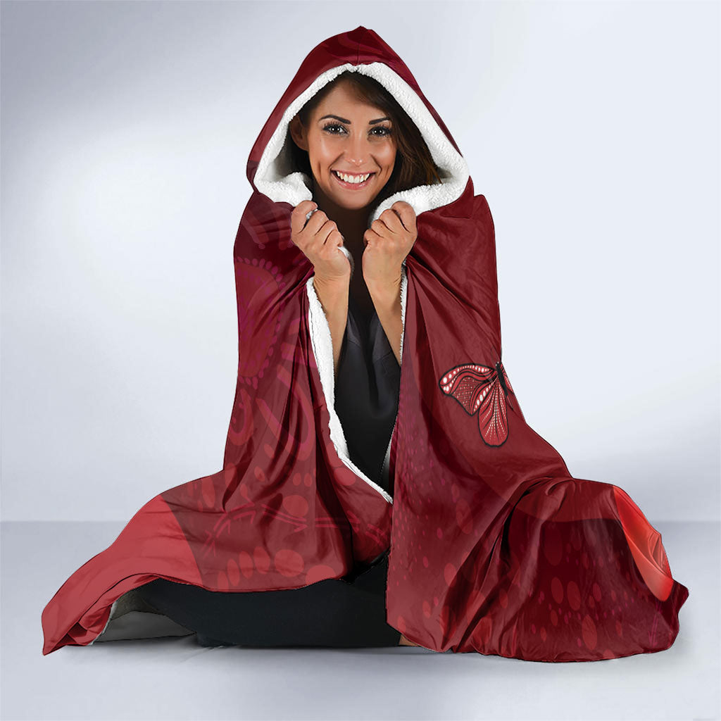 Australia AIDS Support Hooded Blanket Take The Rights Path Aboriginal Art