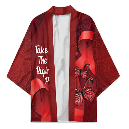 Australia AIDS Support Kimono Take The Rights Path Aboriginal Art
