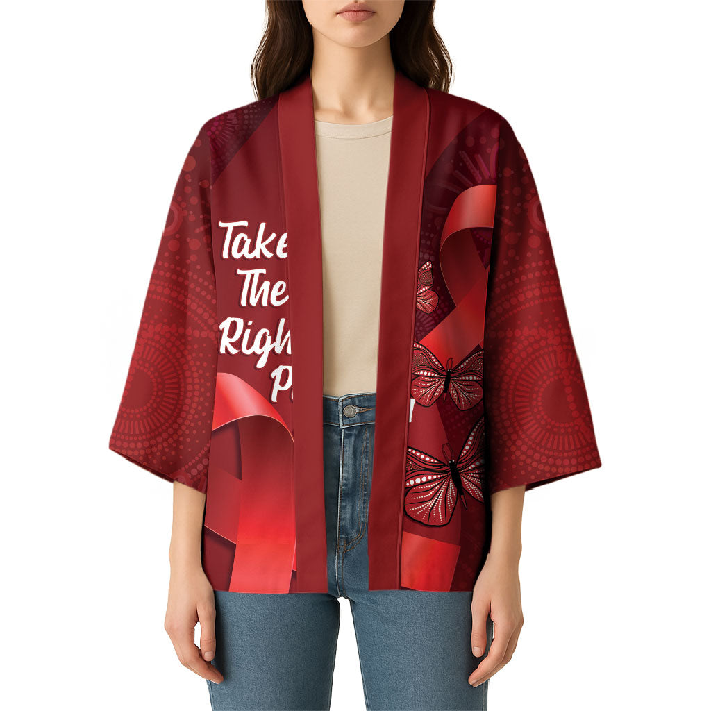 Australia AIDS Support Kimono Take The Rights Path Aboriginal Art