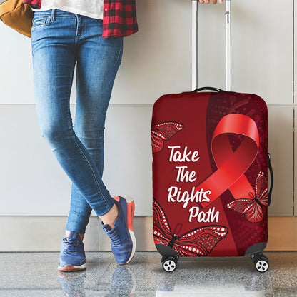 Australia AIDS Support Luggage Cover Take The Rights Path Aboriginal Art