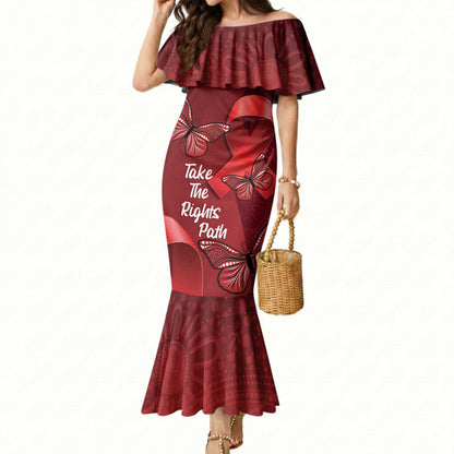 Australia AIDS Support Mermaid Dress Take The Rights Path Aboriginal Art
