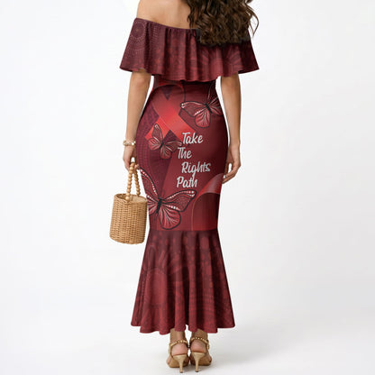 Australia AIDS Support Mermaid Dress Take The Rights Path Aboriginal Art