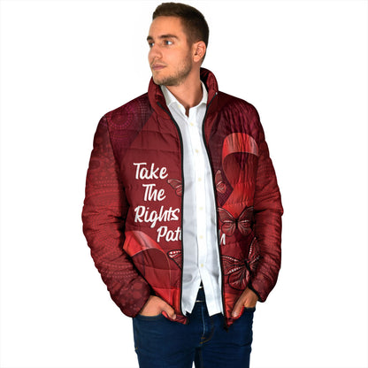 Australia AIDS Support Padded Jacket Take The Rights Path Aboriginal Art