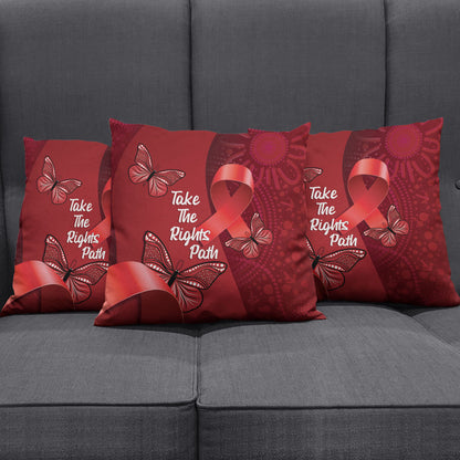 Australia AIDS Support Pillow Cover Take The Rights Path Aboriginal Art
