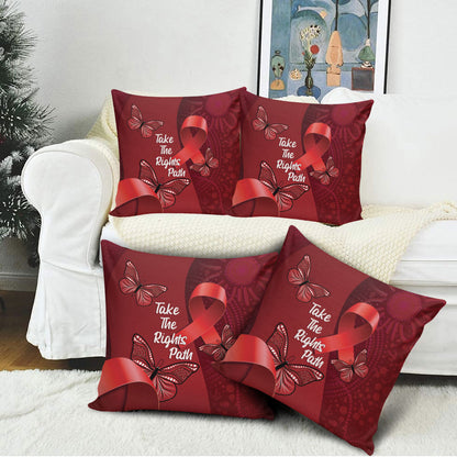 Australia AIDS Support Pillow Cover Take The Rights Path Aboriginal Art