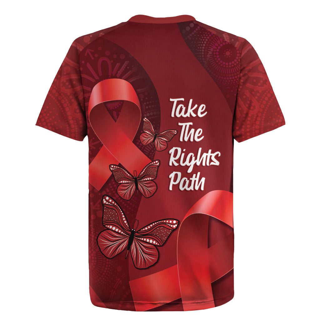 Australia AIDS Support Rugby Jersey Take The Rights Path Aboriginal Art