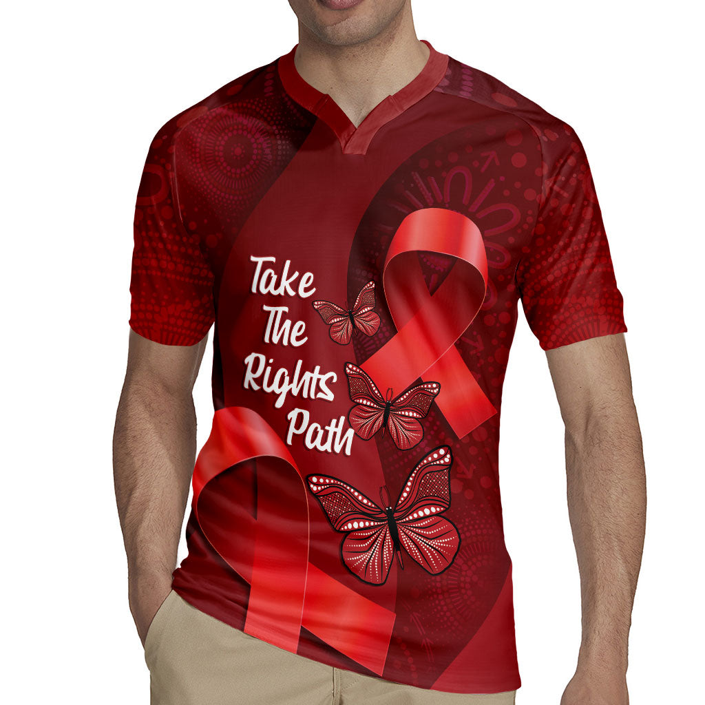 Australia AIDS Support Rugby Jersey Take The Rights Path Aboriginal Art
