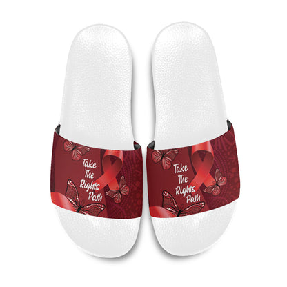 Australia AIDS Support Slide Sandals Take The Rights Path Aboriginal Art
