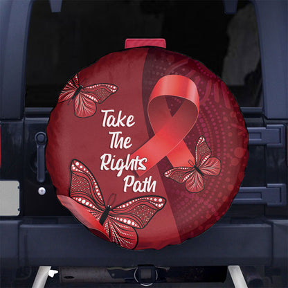 Australia AIDS Support Spare Tire Cover Take The Rights Path Aboriginal Art
