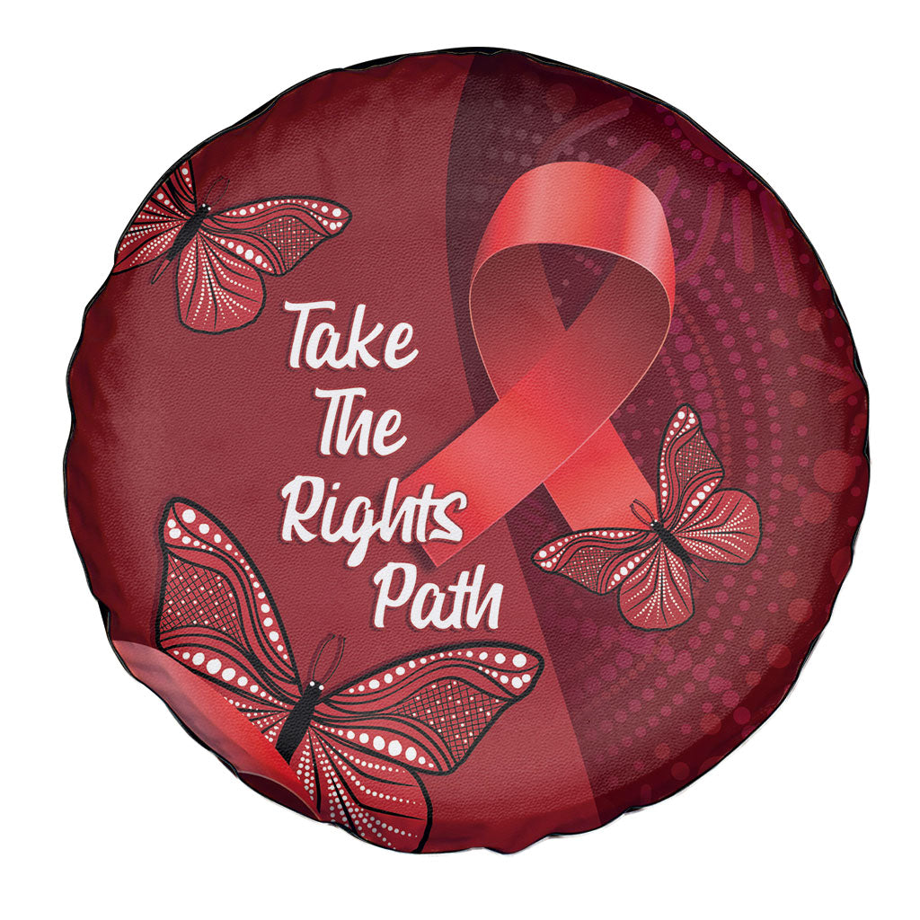 Australia AIDS Support Spare Tire Cover Take The Rights Path Aboriginal Art