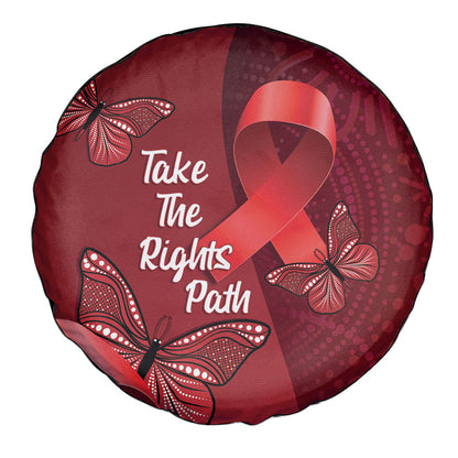 Australia AIDS Support Spare Tire Cover Take The Rights Path Aboriginal Art