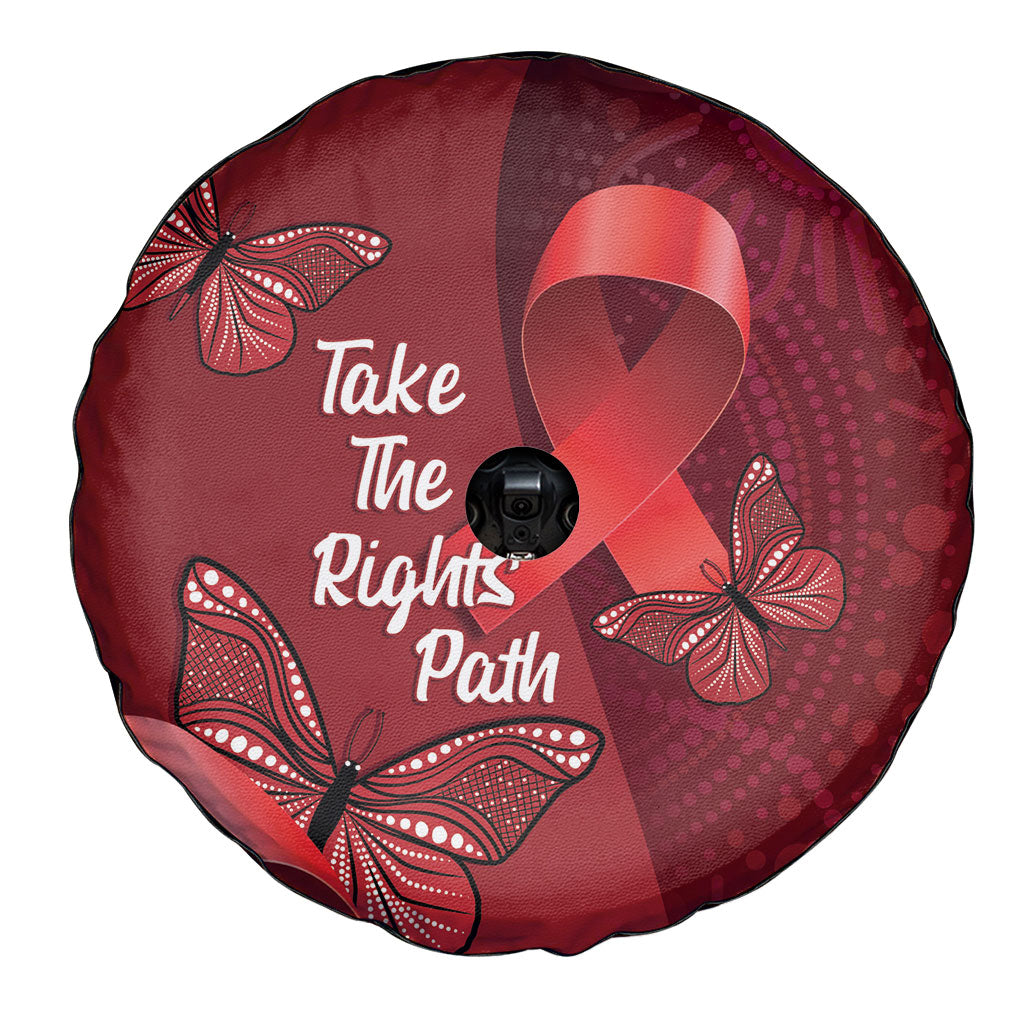 Australia AIDS Support Spare Tire Cover Take The Rights Path Aboriginal Art