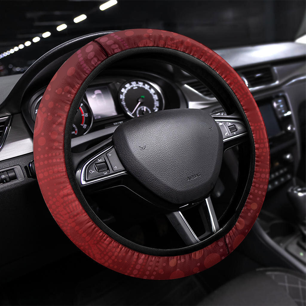 Australia AIDS Support Steering Wheel Cover Take The Rights Path Aboriginal Art