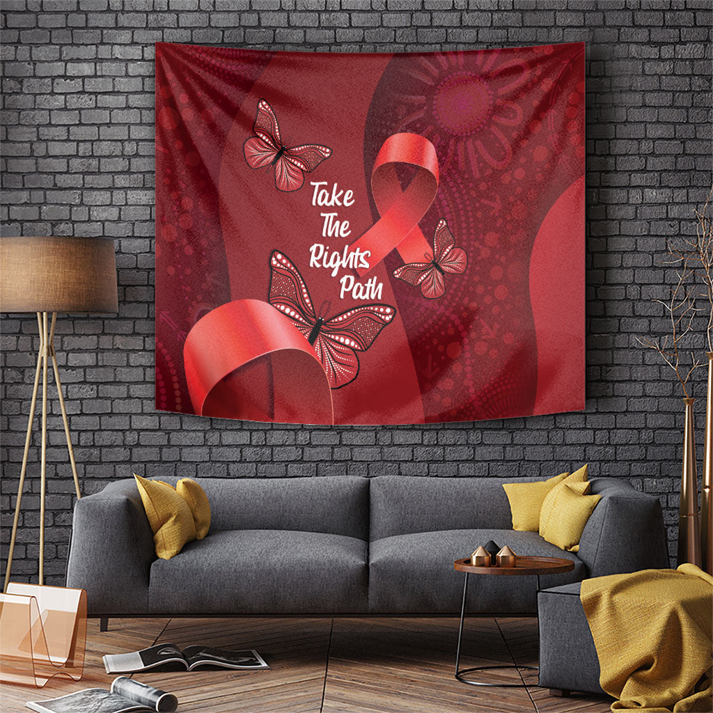 Australia AIDS Support Tapestry Take The Rights Path Aboriginal Art