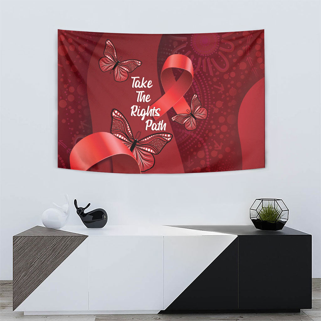 Australia AIDS Support Tapestry Take The Rights Path Aboriginal Art
