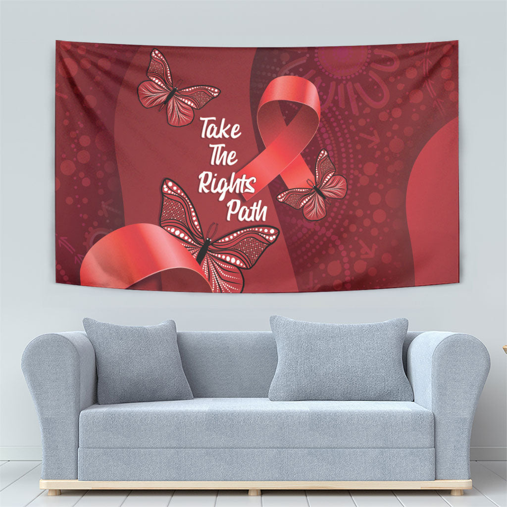Australia AIDS Support Tapestry Take The Rights Path Aboriginal Art