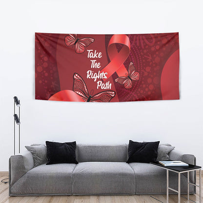 Australia AIDS Support Tapestry Take The Rights Path Aboriginal Art