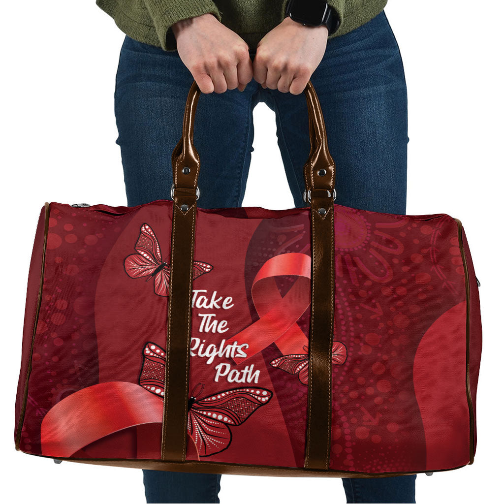 Australia AIDS Support Travel Bag Take The Rights Path Aboriginal Art