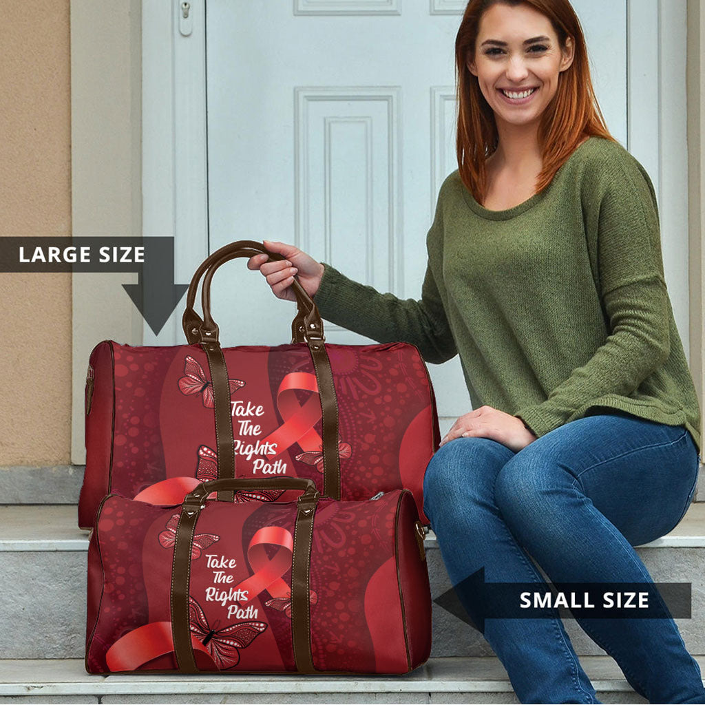 Australia AIDS Support Travel Bag Take The Rights Path Aboriginal Art