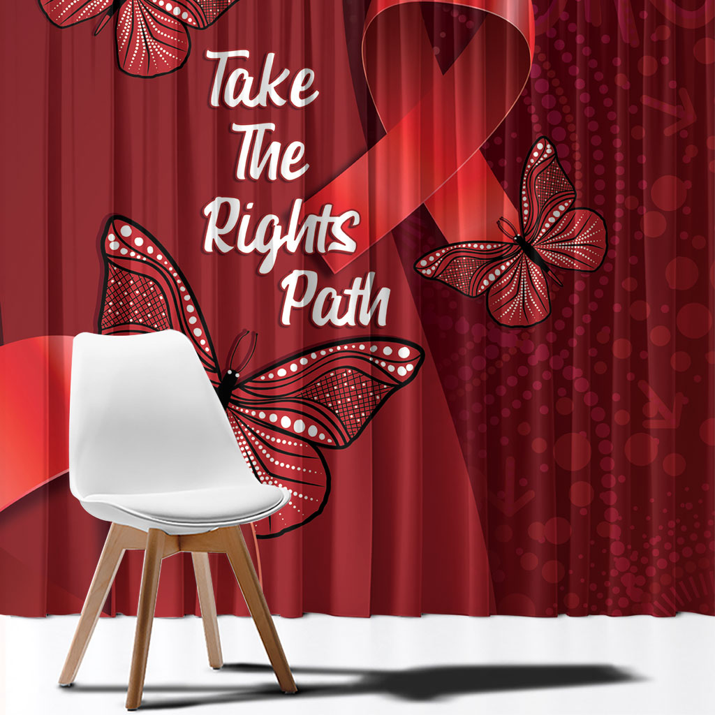 Australia AIDS Support Window Curtain Take The Rights Path Aboriginal Art