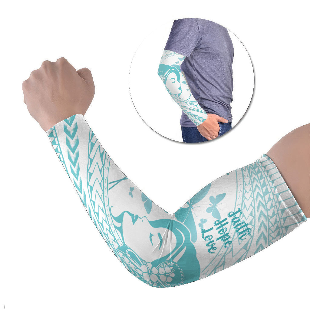 Polynesia Cervical Cancer Support Arm Sleeves Polynesian Women Faith Hope Love
