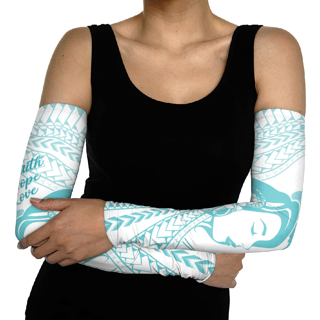 Polynesia Cervical Cancer Support Arm Sleeves Polynesian Women Faith Hope Love