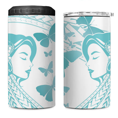 Polynesia Cervical Cancer Support 4 in 1 Can Cooler Tumbler Polynesian Women Faith Hope Love