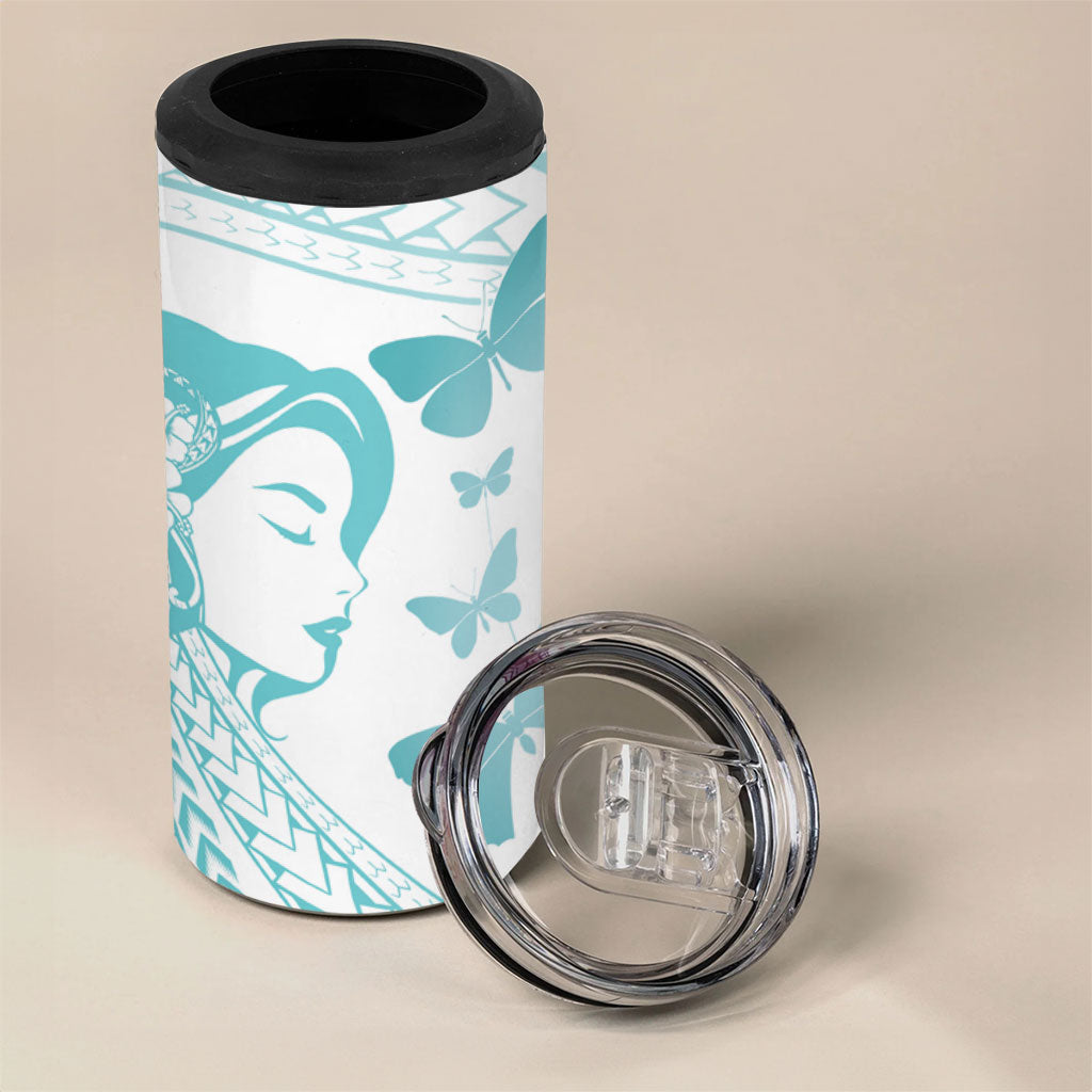 Polynesia Cervical Cancer Support 4 in 1 Can Cooler Tumbler Polynesian Women Faith Hope Love