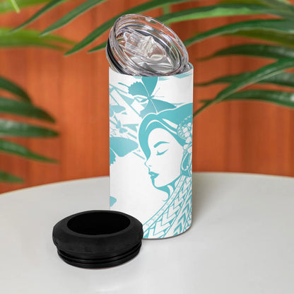 Polynesia Cervical Cancer Support 4 in 1 Can Cooler Tumbler Polynesian Women Faith Hope Love