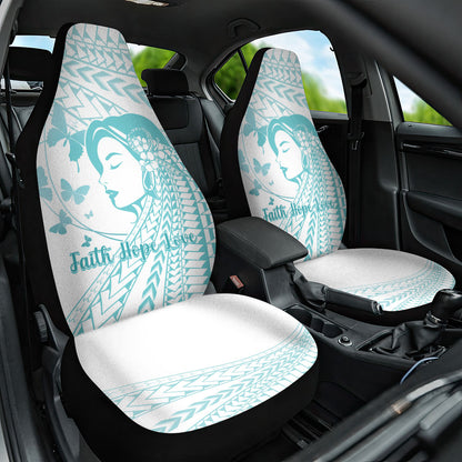 Polynesia Cervical Cancer Support Car Seat Cover Polynesian Women Faith Hope Love