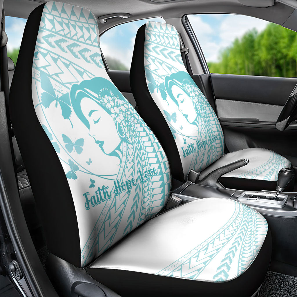 Polynesia Cervical Cancer Support Car Seat Cover Polynesian Women Faith Hope Love