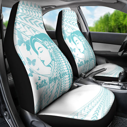 Polynesia Cervical Cancer Support Car Seat Cover Polynesian Women Faith Hope Love