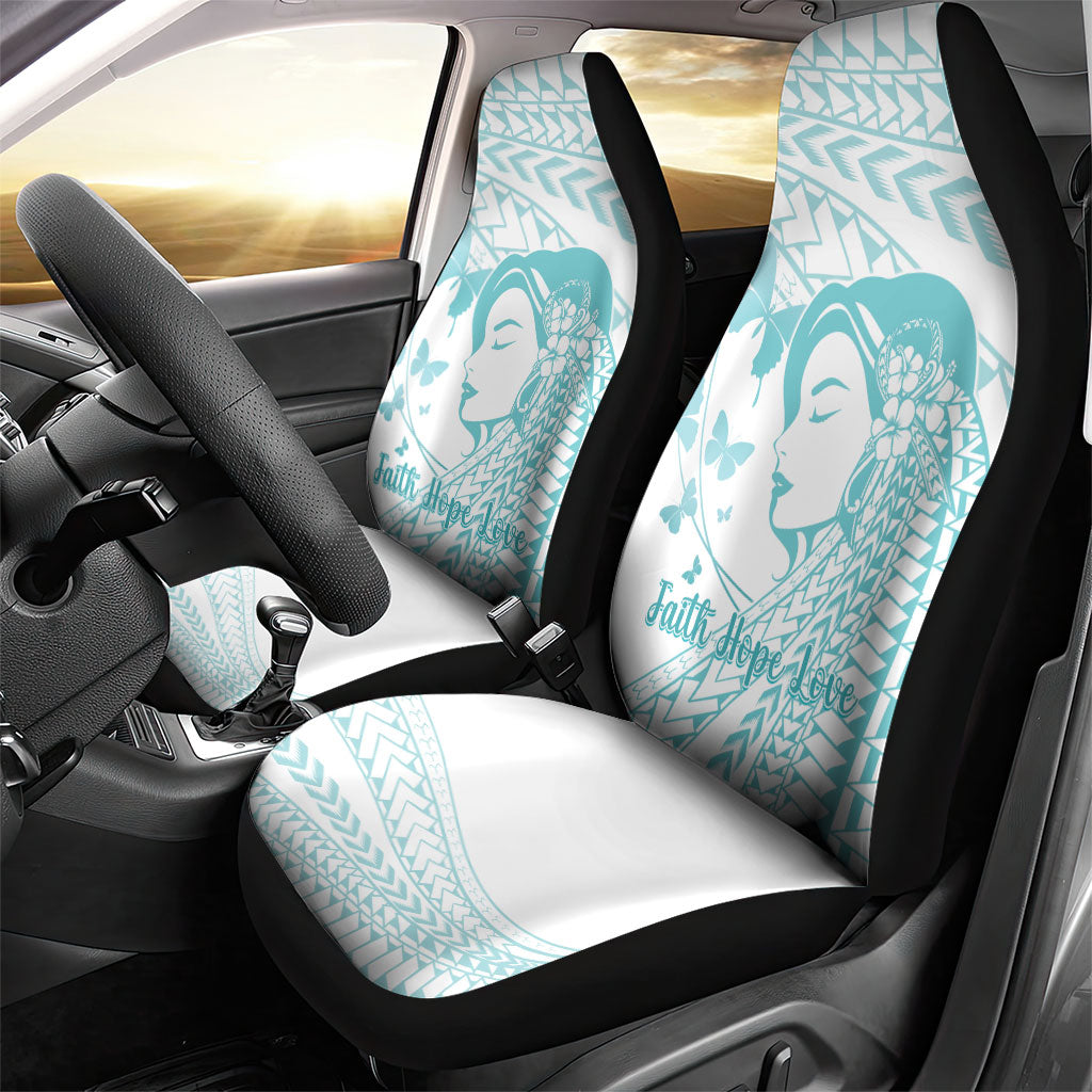 Polynesia Cervical Cancer Support Car Seat Cover Polynesian Women Faith Hope Love