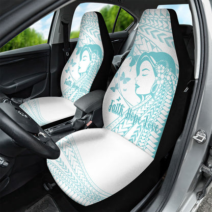 Polynesia Cervical Cancer Support Car Seat Cover Polynesian Women Faith Hope Love