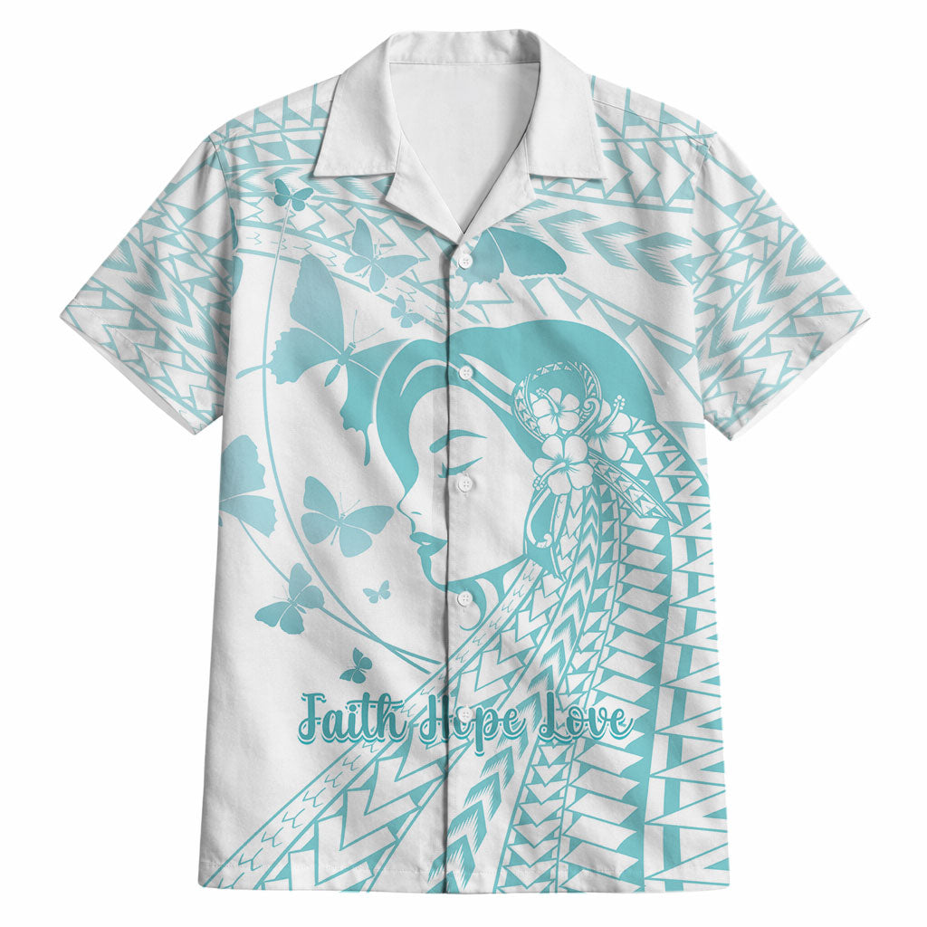 Polynesia Cervical Cancer Support Hawaiian Shirt Polynesian Women Faith Hope Love