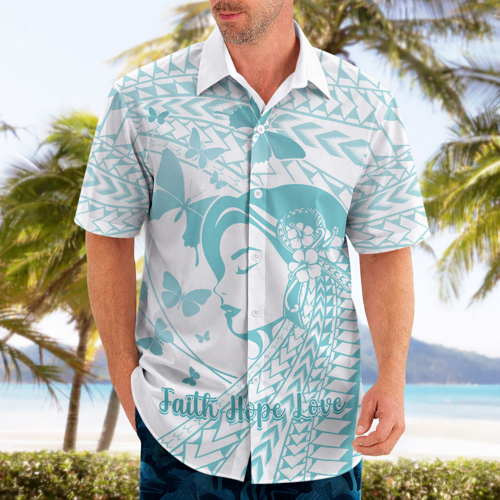 Polynesia Cervical Cancer Support Hawaiian Shirt Polynesian Women Faith Hope Love