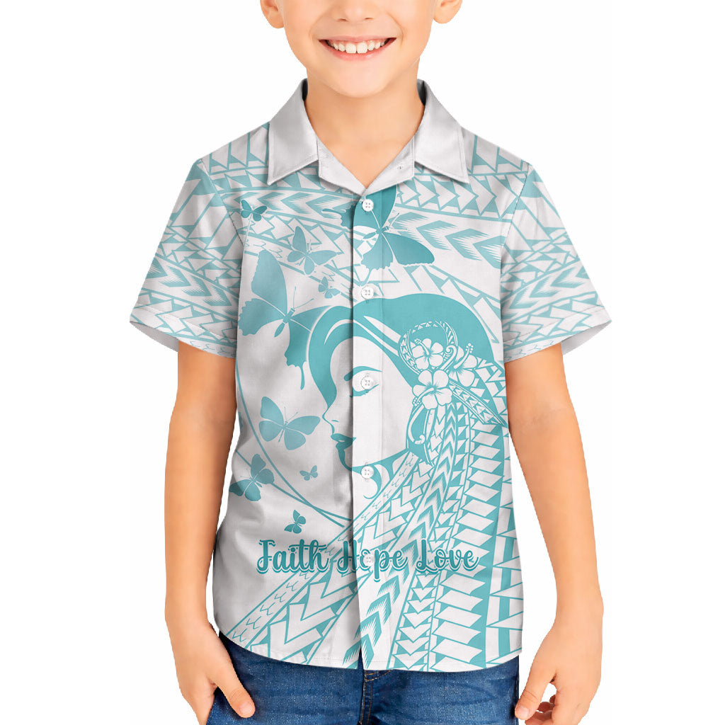 Polynesia Cervical Cancer Support Hawaiian Shirt Polynesian Women Faith Hope Love