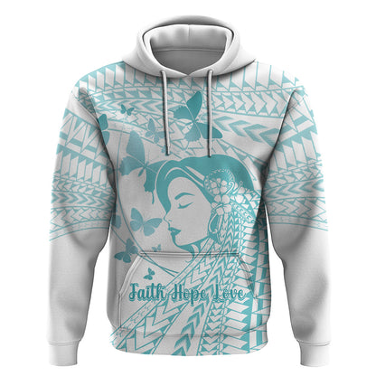 Polynesia Cervical Cancer Support Hoodie Polynesian Women Faith Hope Love