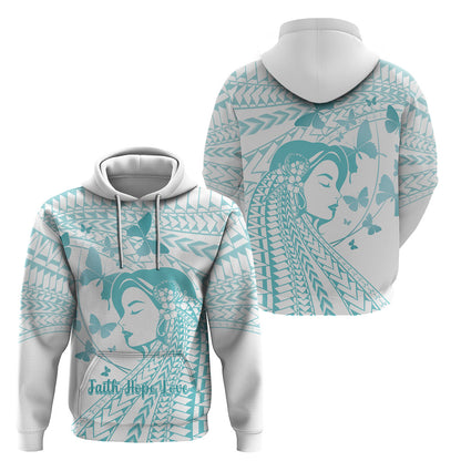 Polynesia Cervical Cancer Support Hoodie Polynesian Women Faith Hope Love