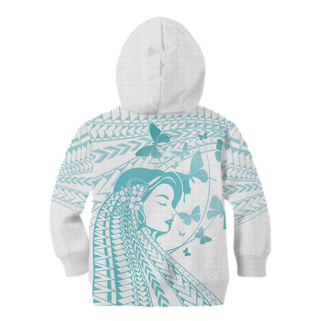 Polynesia Cervical Cancer Support Kid Hoodie Polynesian Women Faith Hope Love