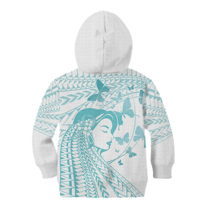 Polynesia Cervical Cancer Support Kid Hoodie Polynesian Women Faith Hope Love