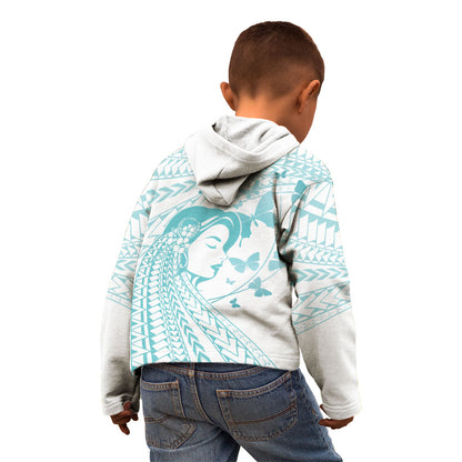 Polynesia Cervical Cancer Support Kid Hoodie Polynesian Women Faith Hope Love