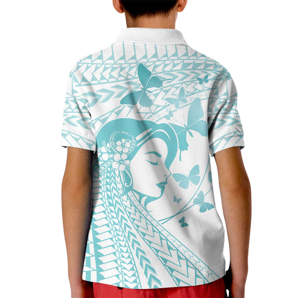 Polynesia Cervical Cancer Support Kid Polo Shirt Polynesian Women Faith Hope Love
