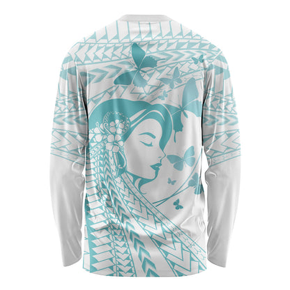 Polynesia Cervical Cancer Support Long Sleeve Shirt Polynesian Women Faith Hope Love