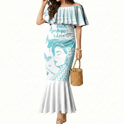 Polynesia Cervical Cancer Support Mermaid Dress Polynesian Women Faith Hope Love