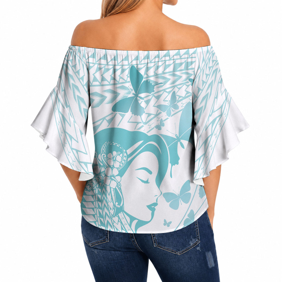 Polynesia Cervical Cancer Support Off Shoulder Wrap Waist Top Polynesian Women Faith Hope Love