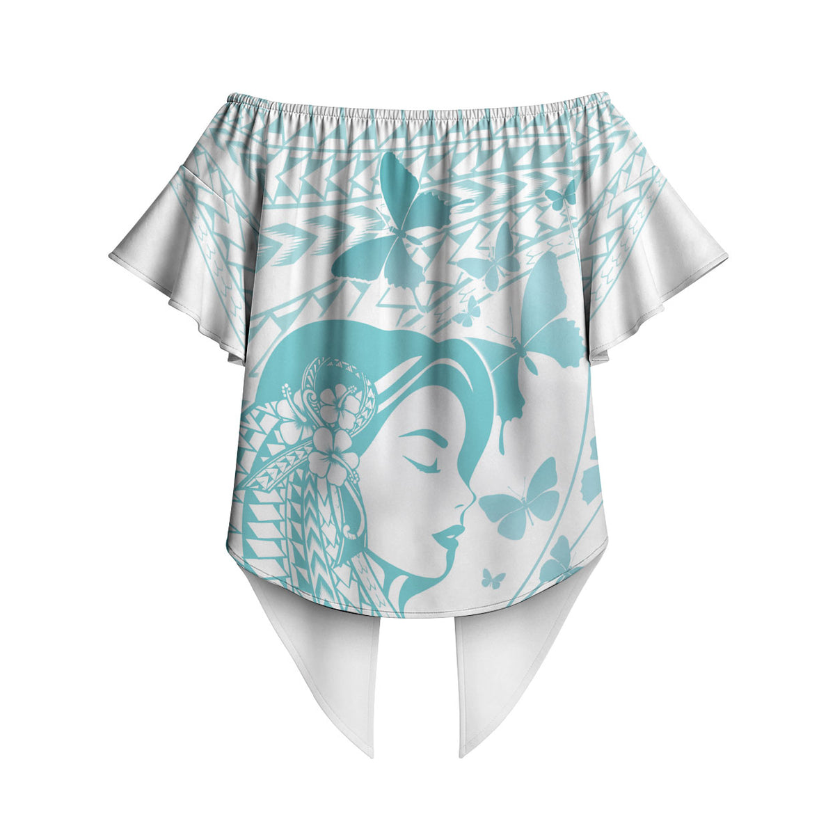 Polynesia Cervical Cancer Support Off Shoulder Wrap Waist Top Polynesian Women Faith Hope Love