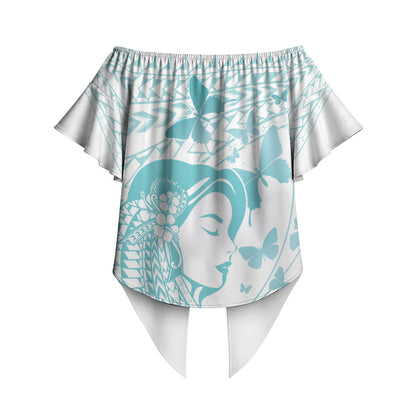 Polynesia Cervical Cancer Support Off Shoulder Wrap Waist Top Polynesian Women Faith Hope Love
