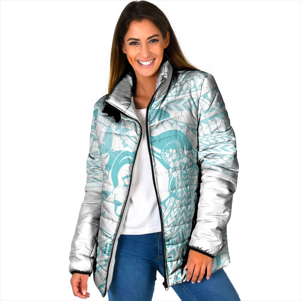 Polynesia Cervical Cancer Support Padded Jacket Polynesian Women Faith Hope Love