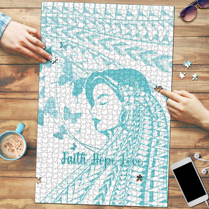 Polynesia Cervical Cancer Support Puzzle Polynesian Women Faith Hope Love
